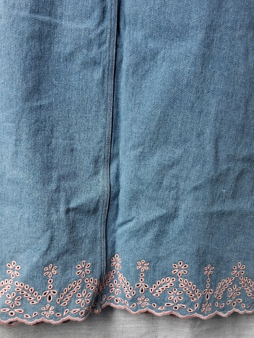 DRIFTWOOD Serena Denim Maxi Embroidery Skirt Blue Pink 27